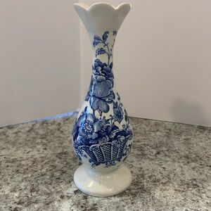 CHARLOTTE ROYAL CROWNFORD IRONSTONE ENGLAND ART POTTERY PORCELAIN BUD VASE BLUE